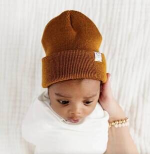 NEW LOU kids' beanie hat in camel